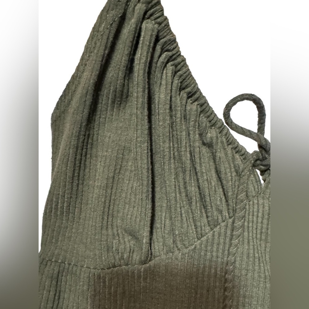 Windsor Whats the Scoop Olive Mini Dress Women’s Size Small Ribbed - Picture 10 of 16